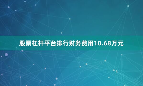 股票杠杆平台排行财务费用10.68万元