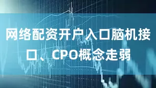 网络配资开户入口脑机接口、CPO概念走弱